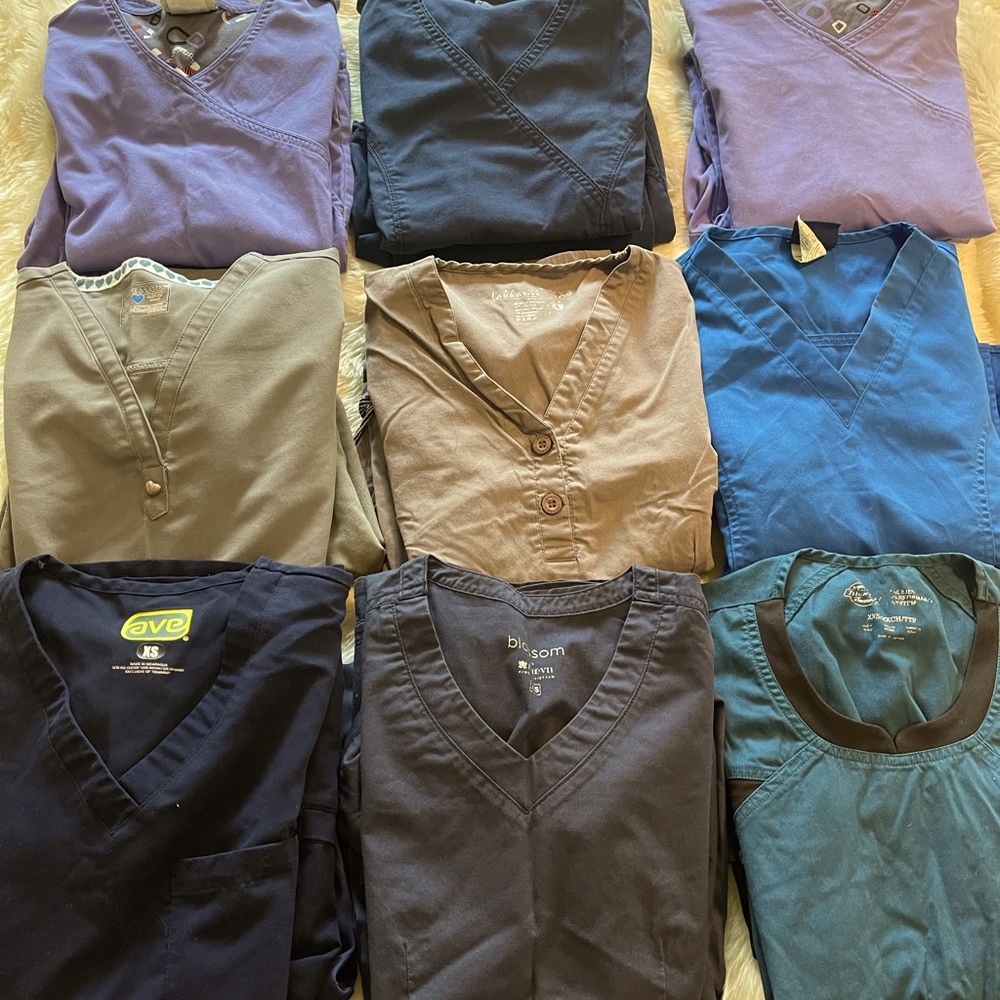 9 sets of medical scrubs